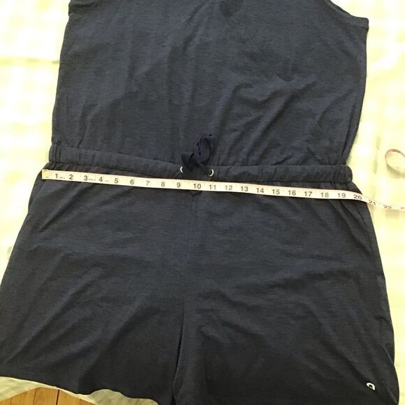 Reitmans Navy Sleeveless Resort Romper Elastic Waist Shortall XL NWT shortall - Picture 10 of 16
